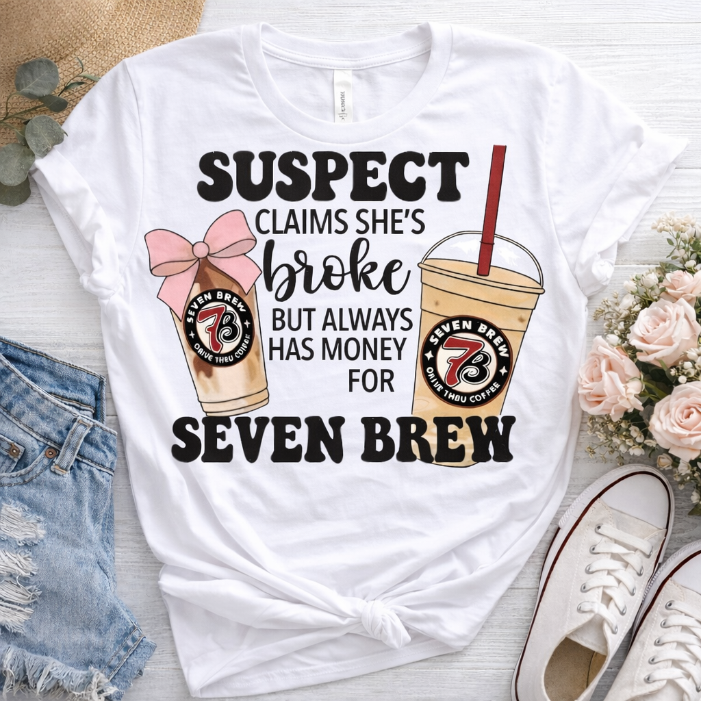 custom t-shirt, custom printing, coffee lovers, seven brew, white