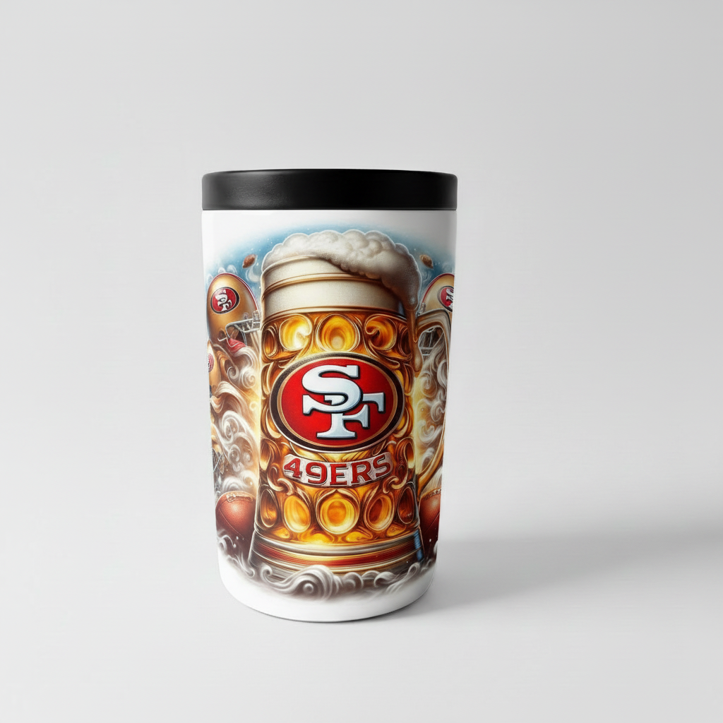 49ers beer mug can cooler