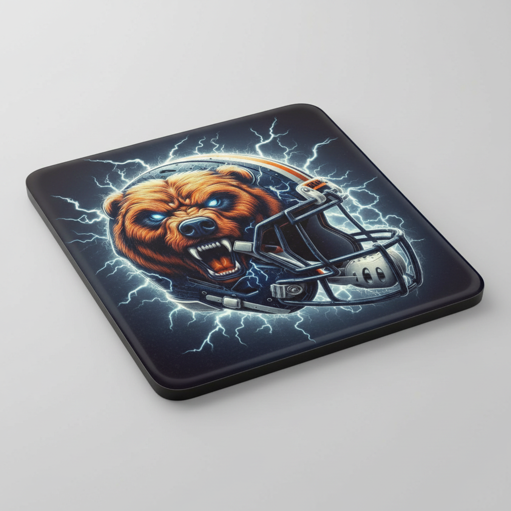 Bears ceramic coaster, nfl, football, sports, custom gift