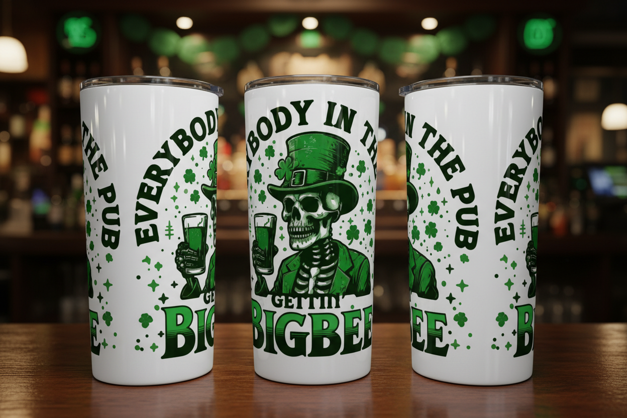 Bigbee Irish pub tumbler mockup